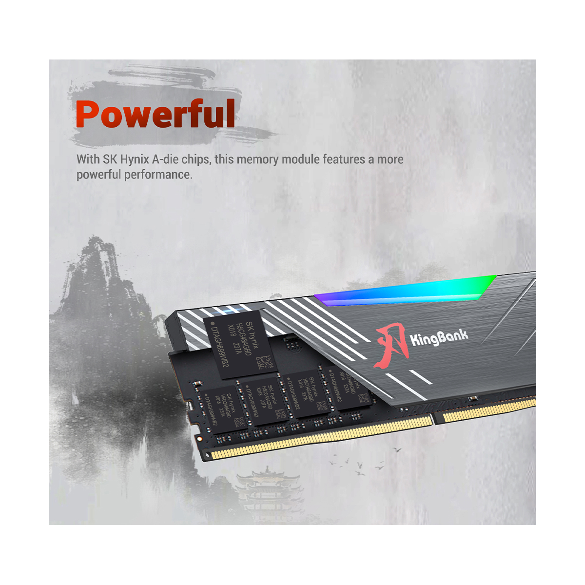 KingBank 16GB Black RGB DDR5 6000MHz